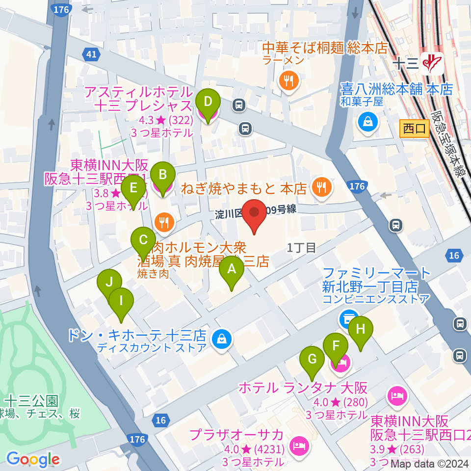 Studio246 JUSO周辺のホテル一覧地図