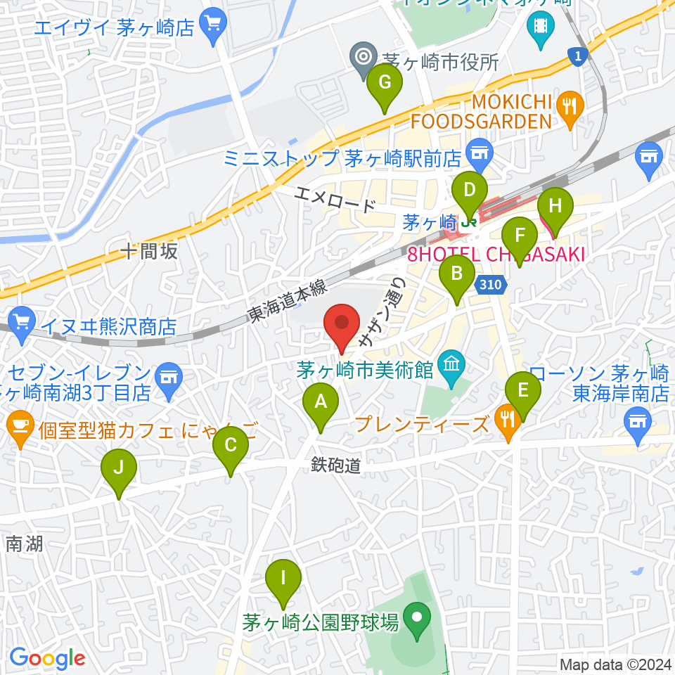 茅ヶ崎MARRY周辺のホテル一覧地図
