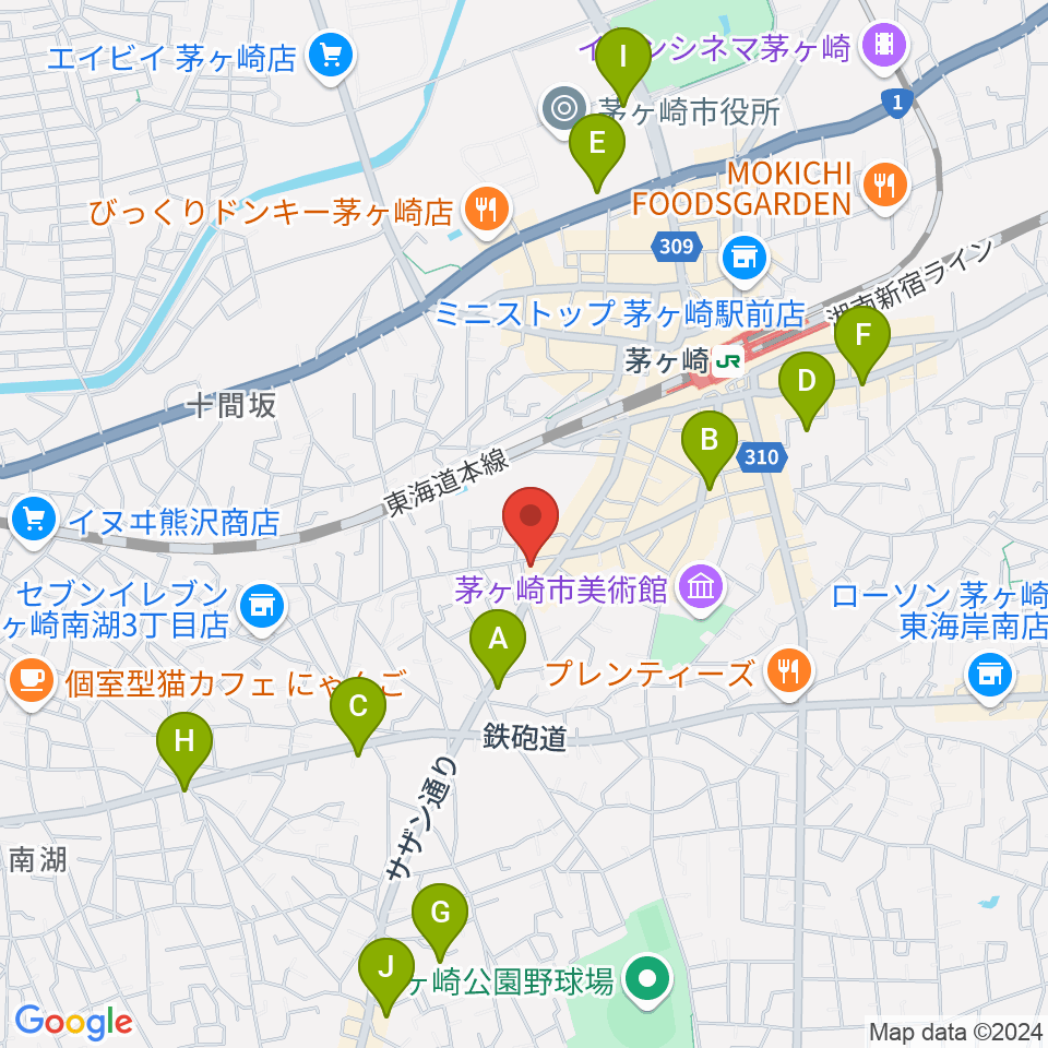 茅ヶ崎MARRY周辺のホテル一覧地図