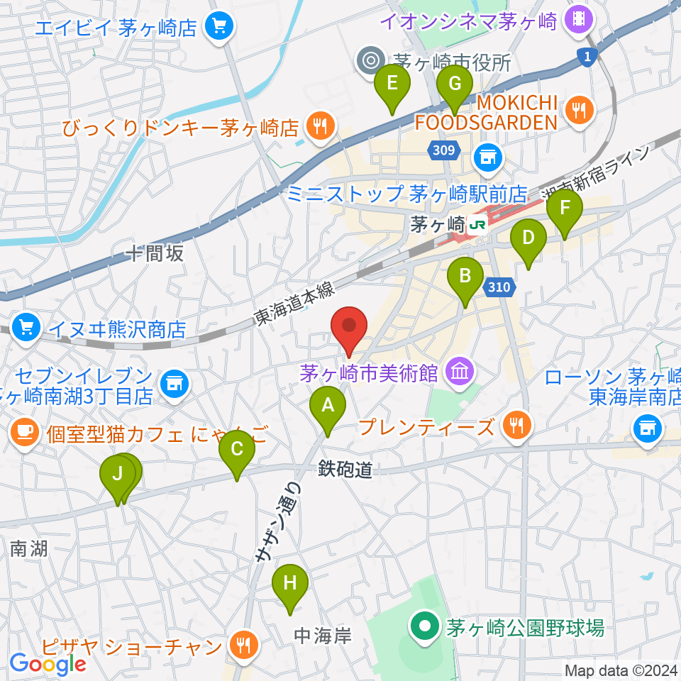 茅ヶ崎MARRY周辺のホテル一覧地図