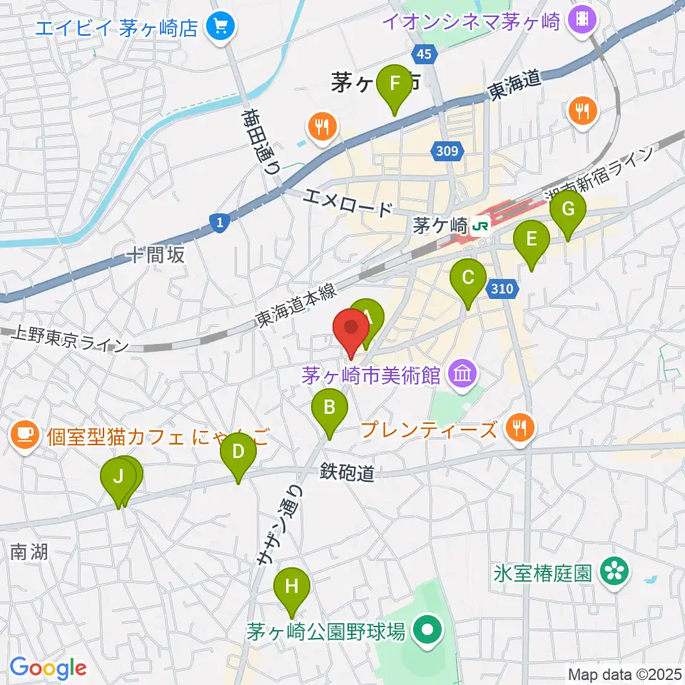 茅ヶ崎MARRY周辺のホテル一覧地図