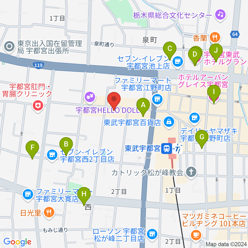 LOVE SOUNDS STUDIO周辺のホテル一覧地図