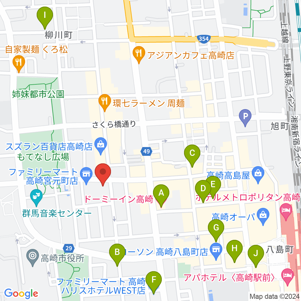 スタジオフリーズ周辺のホテル一覧地図