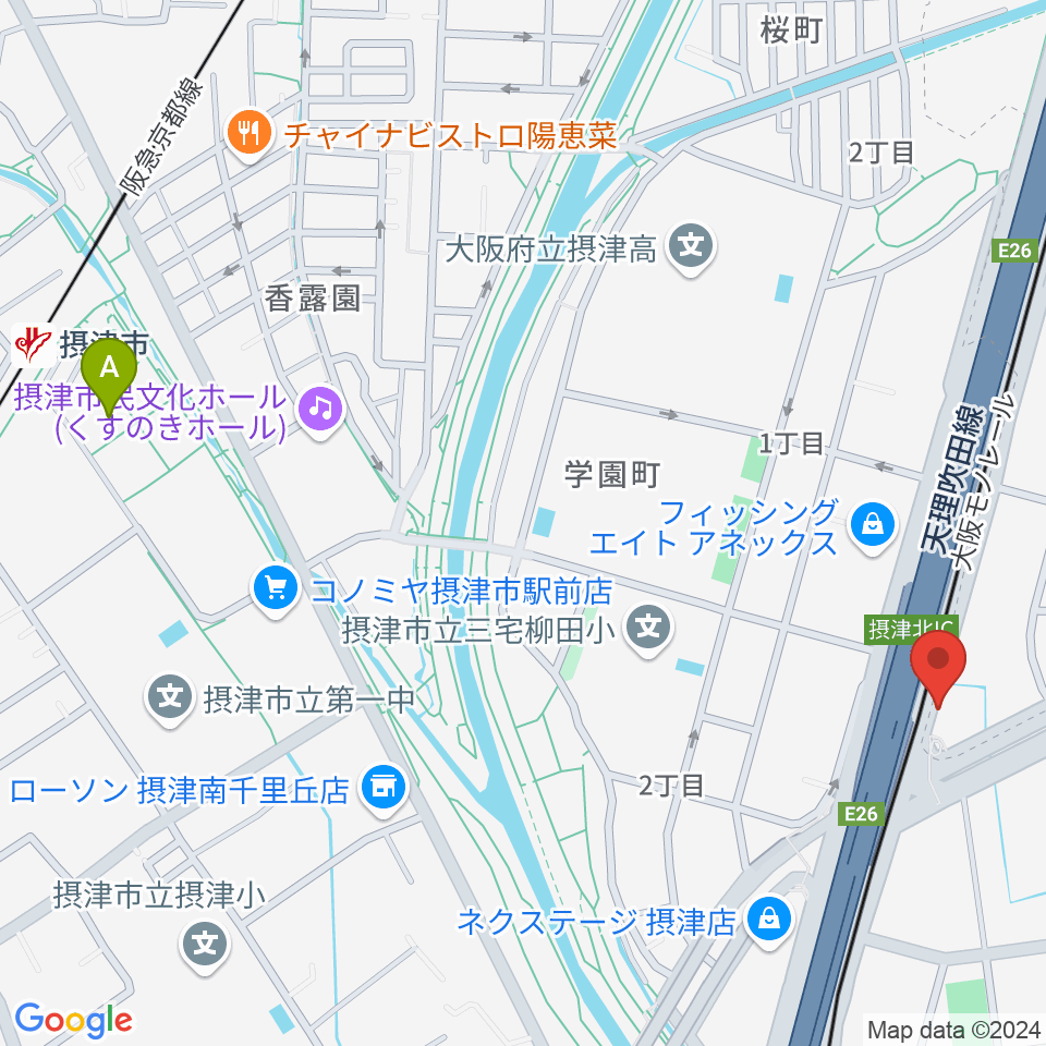 茨木ジャックライオン周辺のホテル一覧地図