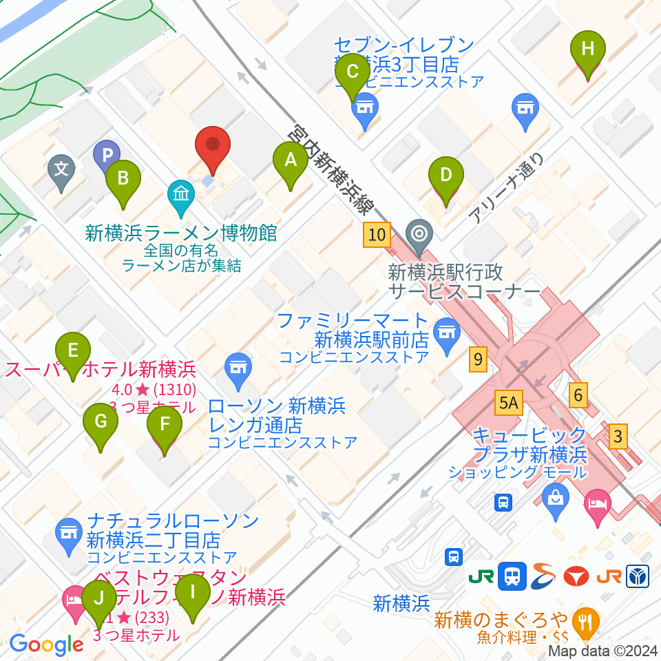 新横浜チャーリーズバー周辺のホテル一覧地図