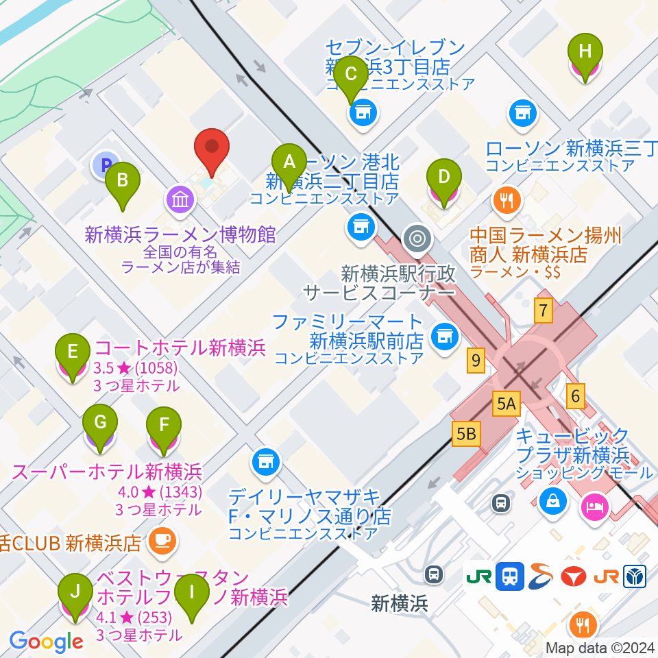 新横浜チャーリーズバー周辺のホテル一覧地図