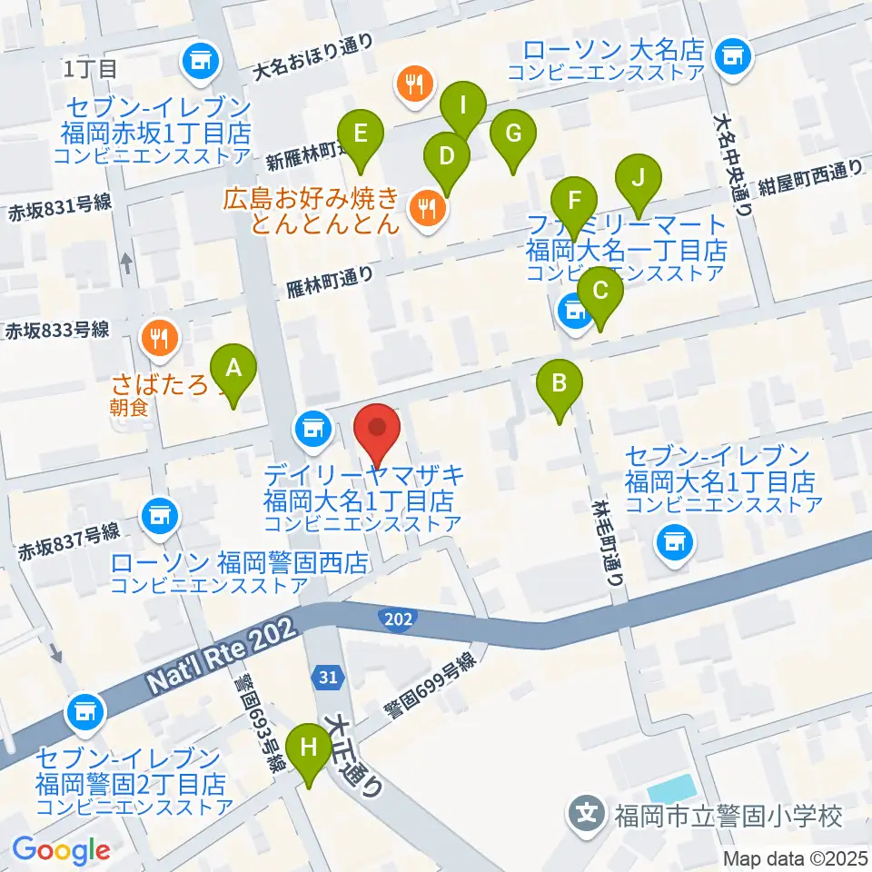 福岡リブラボ周辺のホテル一覧地図