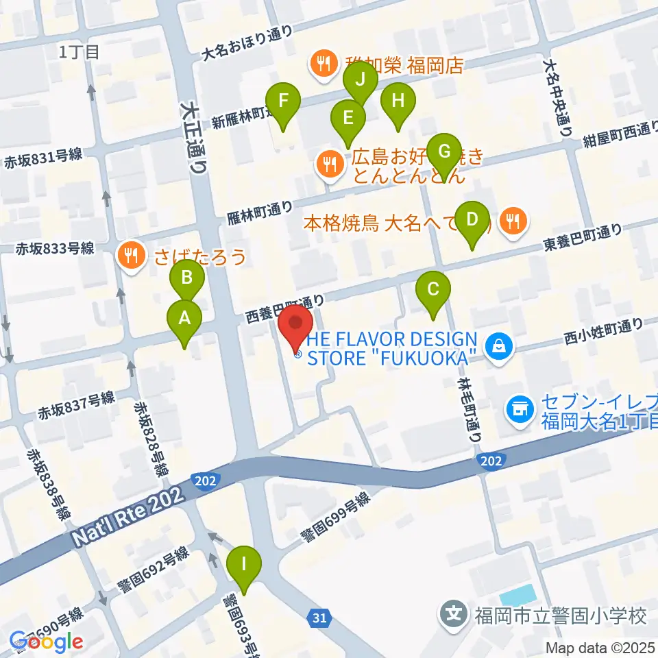 福岡リブラボ周辺のホテル一覧地図
