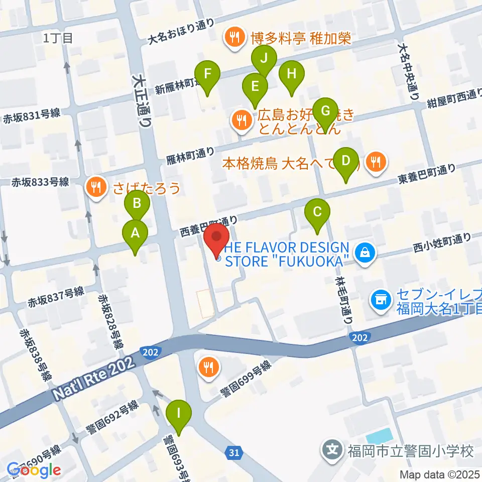 福岡リブラボ周辺のホテル一覧地図
