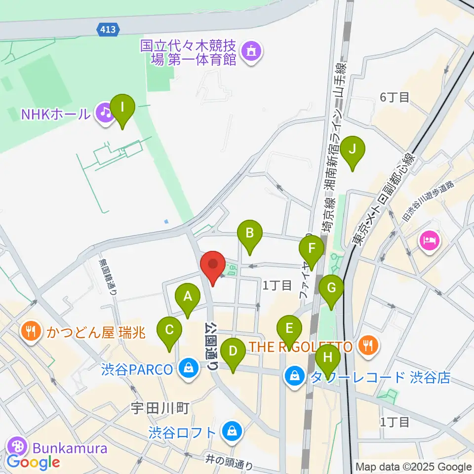 nagomix渋谷周辺のホテル一覧地図