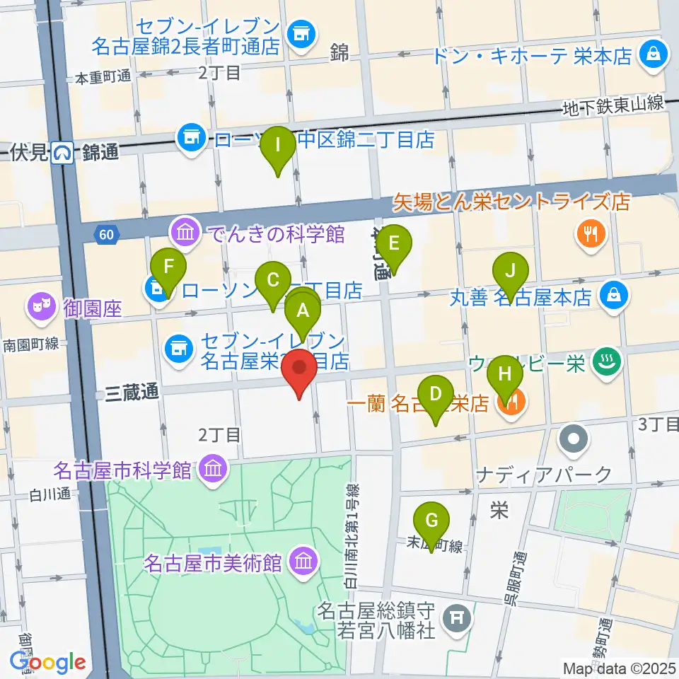 アーク栄サロンホール周辺のホテル一覧地図