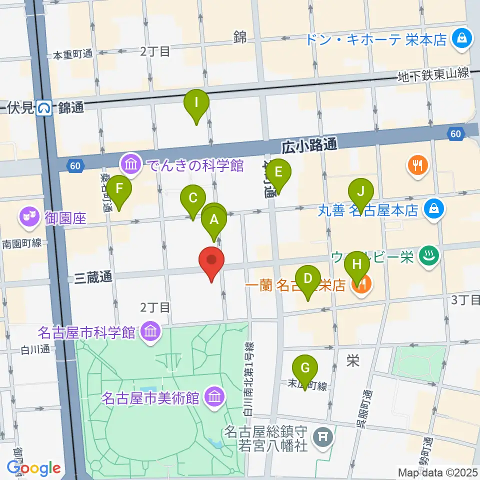 アーク栄サロンホール周辺のホテル一覧地図