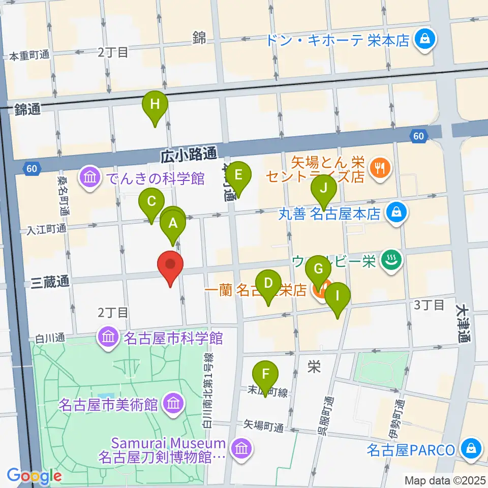 アーク栄サロンホール周辺のホテル一覧地図