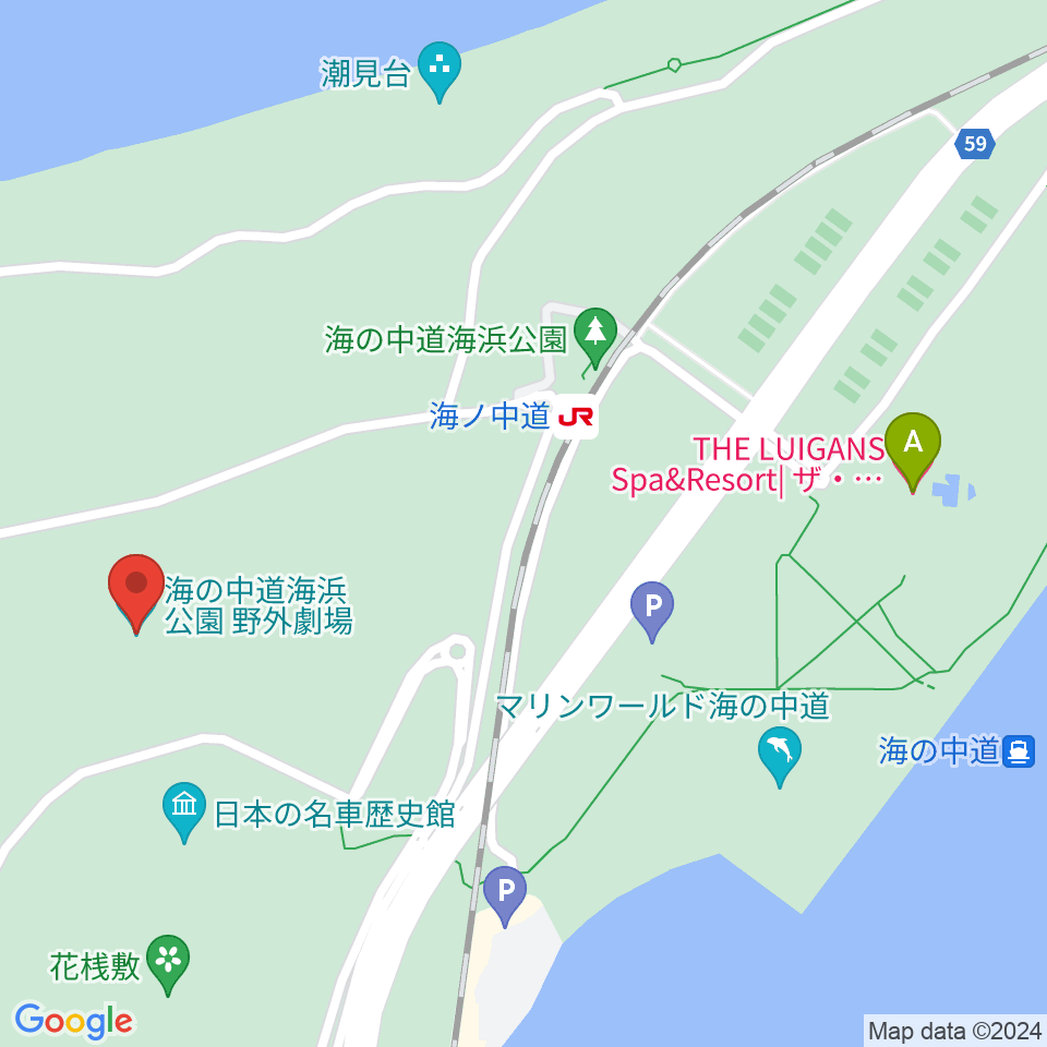 海の中道海浜公園 野外劇場周辺のホテル一覧地図