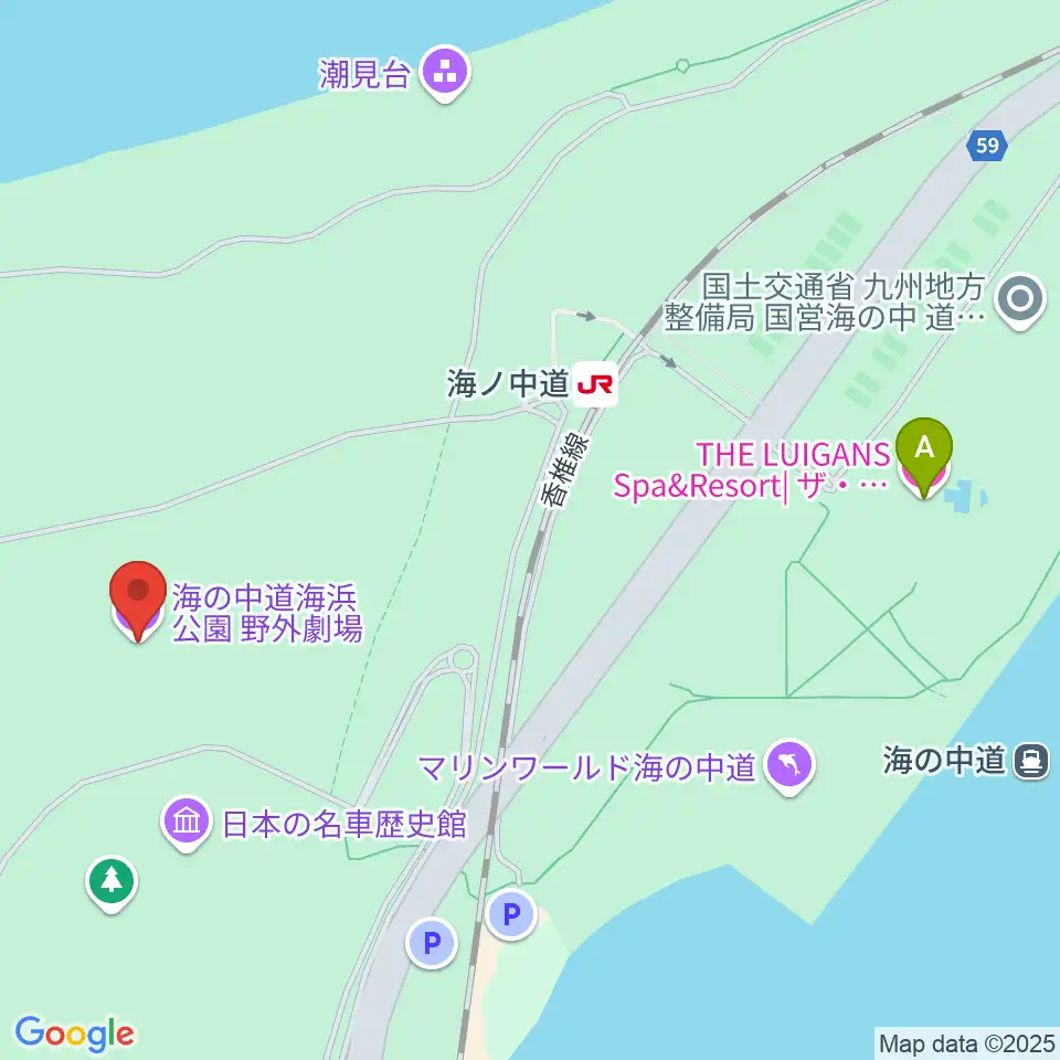 海の中道海浜公園 野外劇場周辺のホテル一覧地図