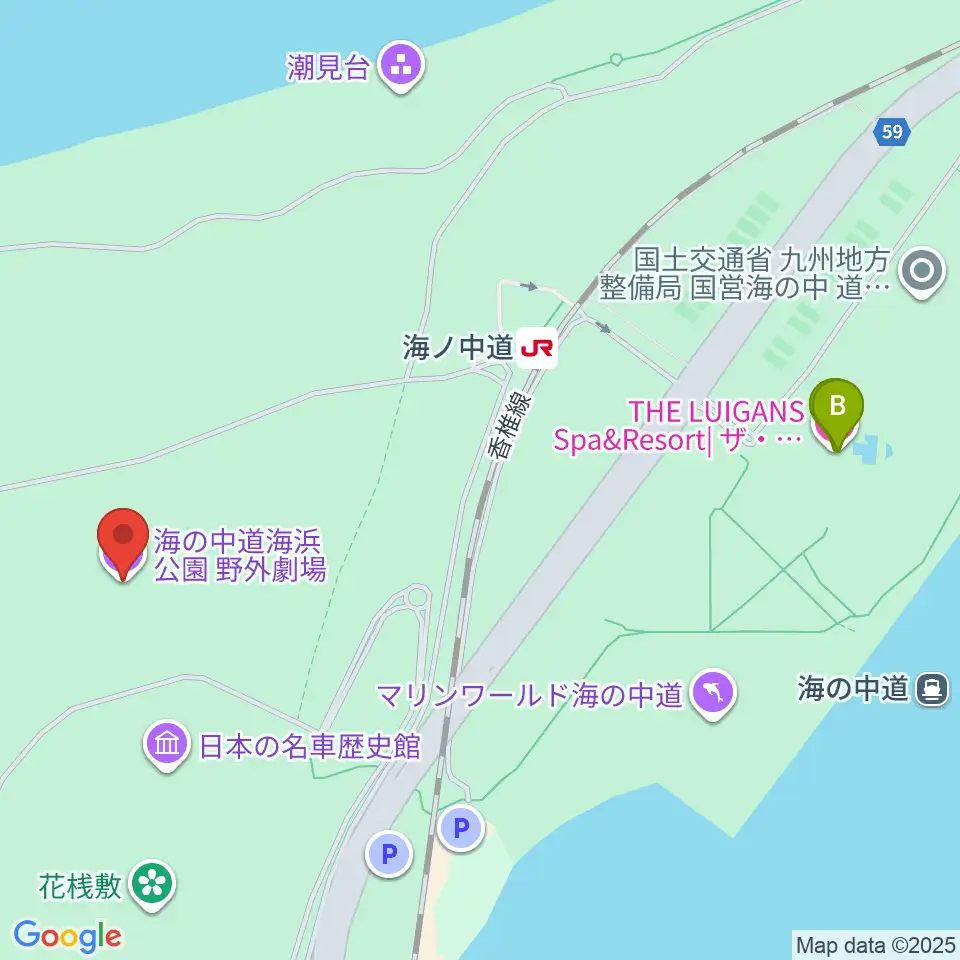 海の中道海浜公園 野外劇場周辺のホテル一覧地図