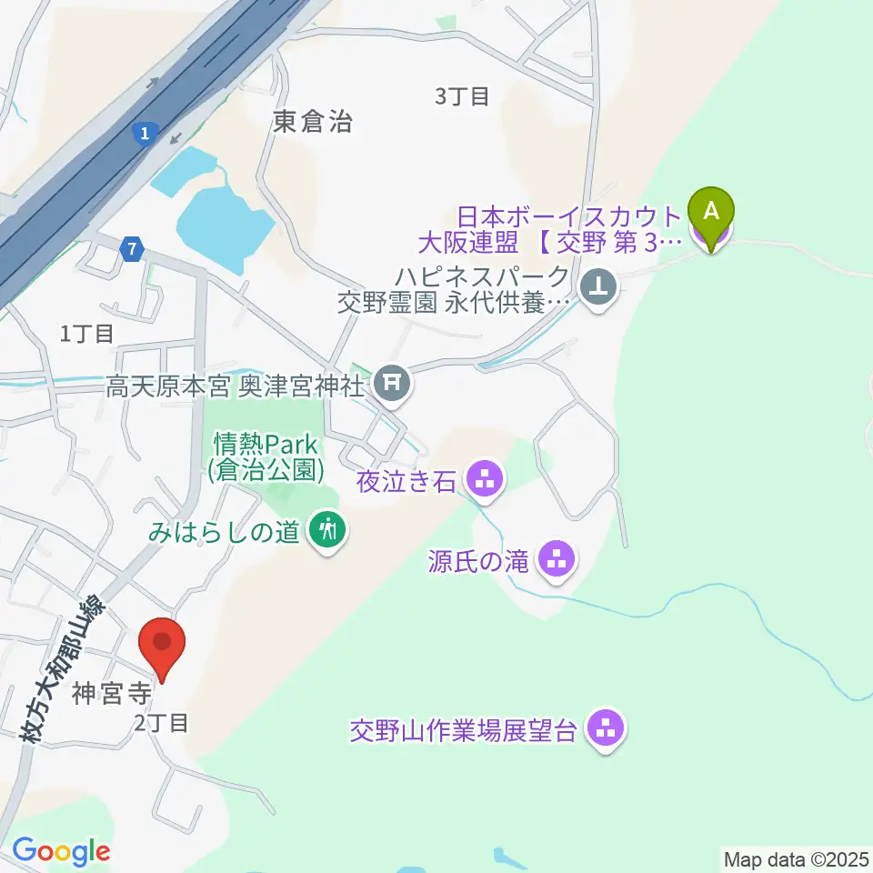 金澤ギタースクール交野教室周辺のホテル一覧地図