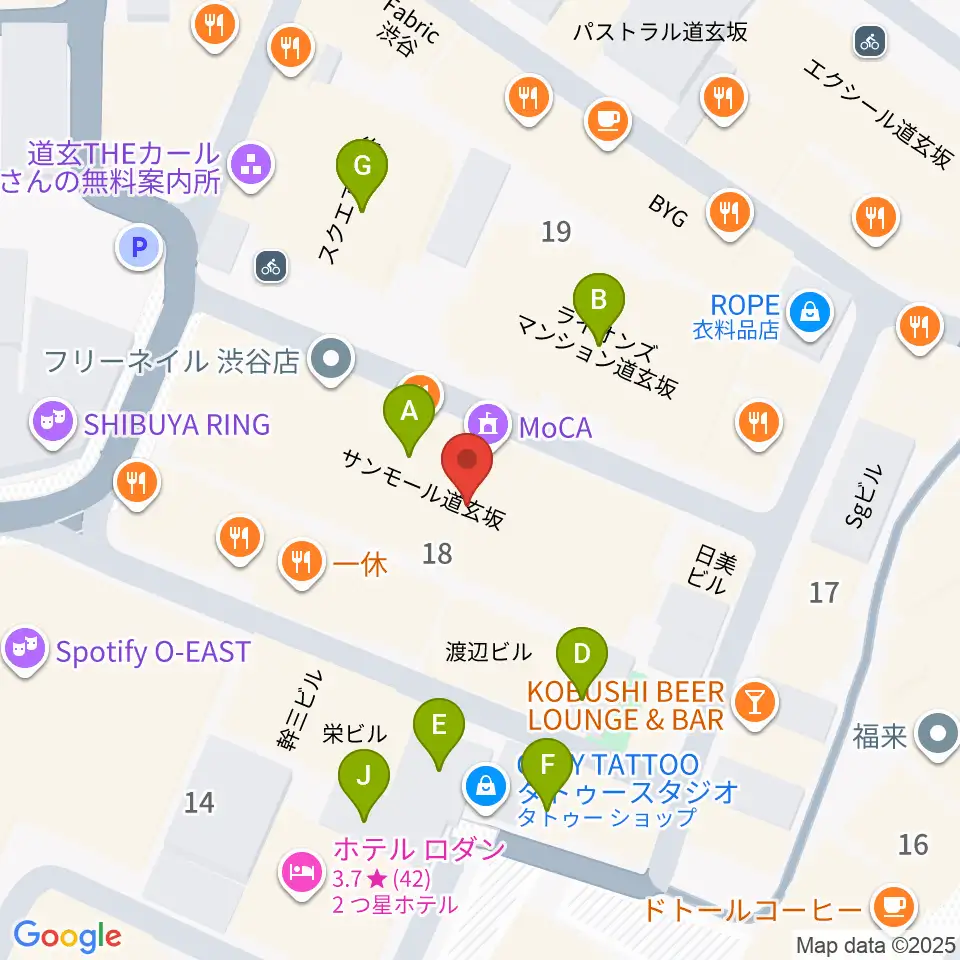 スタジオ映音空間 渋谷スタジオ周辺のホテル一覧地図