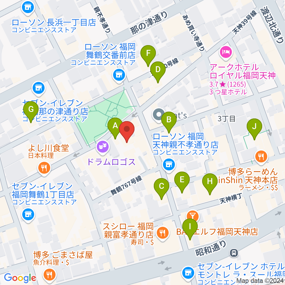 福岡DRUM SON周辺のホテル一覧地図