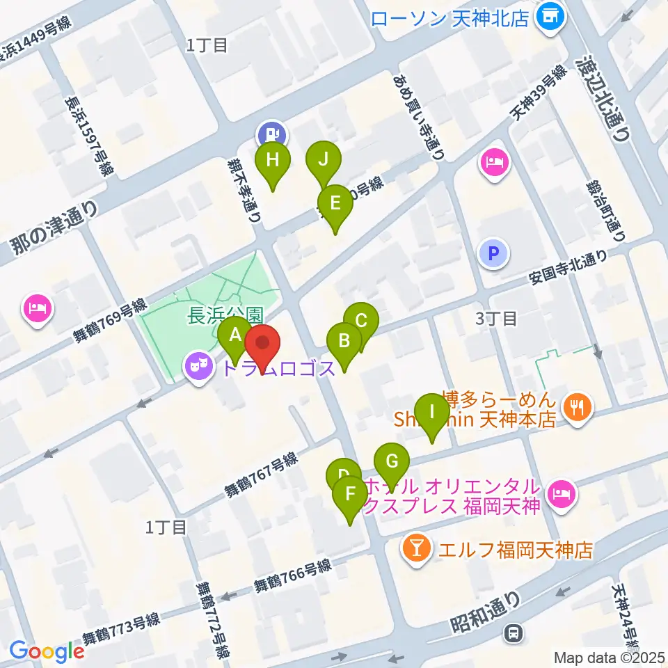 福岡DRUM SON周辺のホテル一覧地図