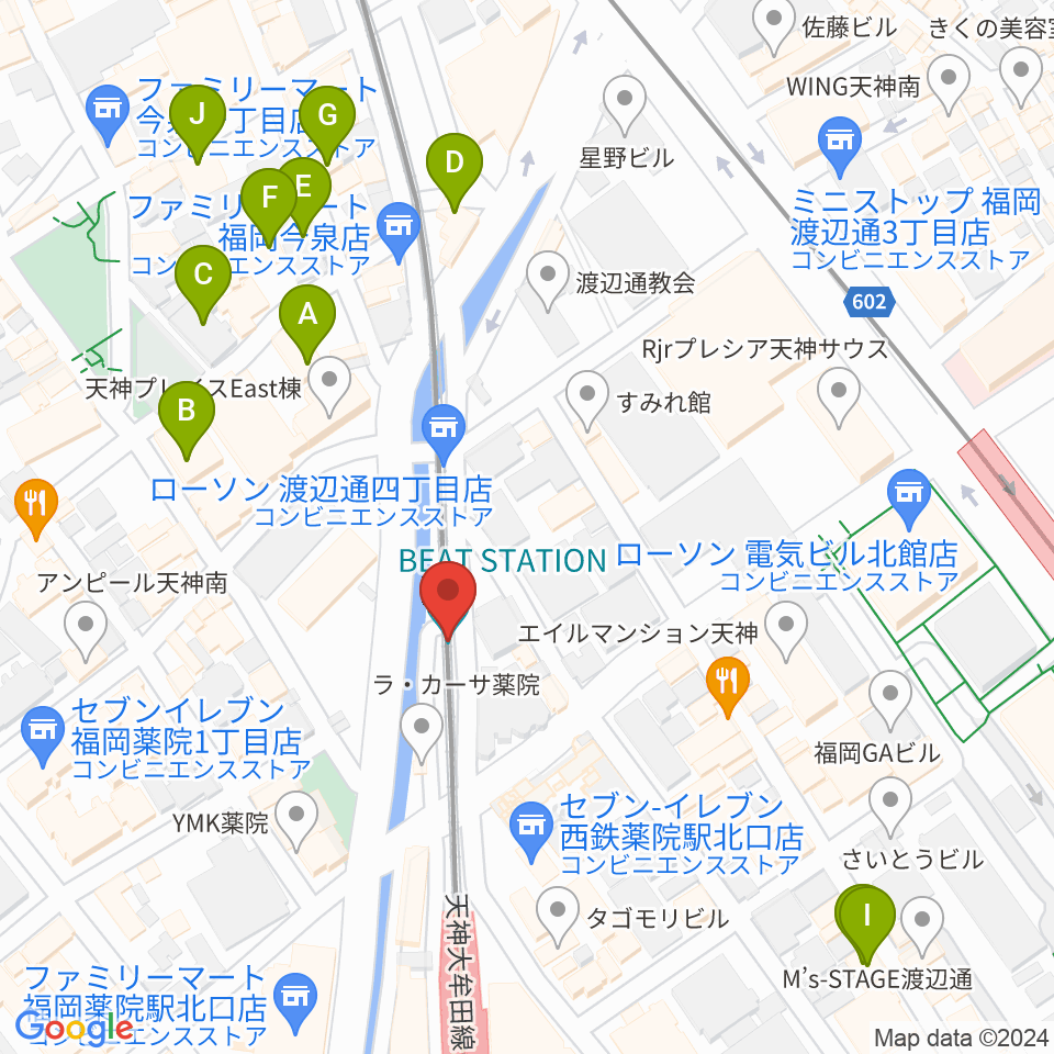 福岡薬院ビートステーション周辺のホテル一覧地図