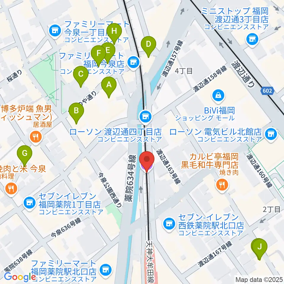福岡薬院ビートステーション周辺のホテル一覧地図