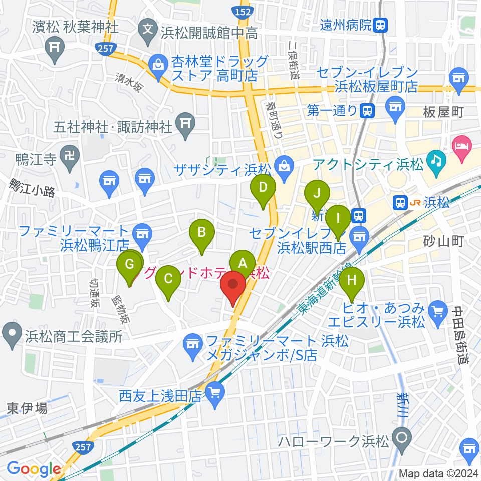 浜松ズート・ホーン・ロロ周辺のホテル一覧地図