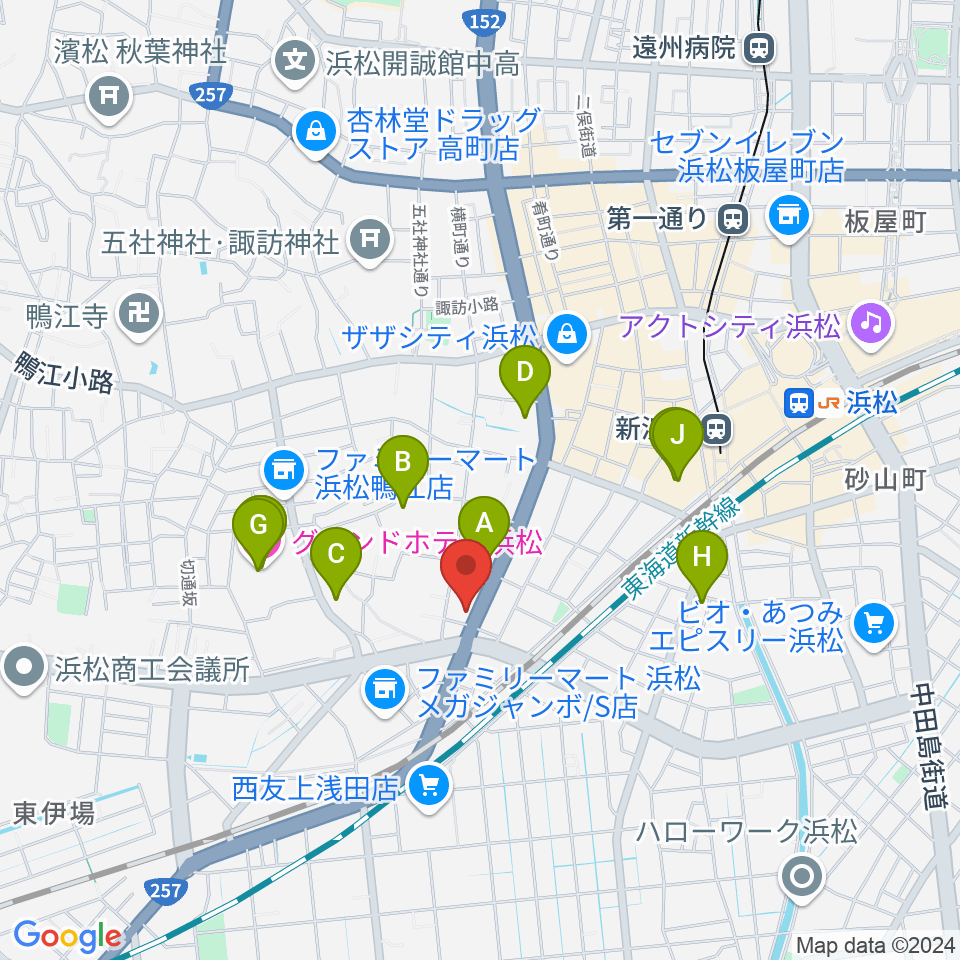 浜松ズート・ホーン・ロロ周辺のホテル一覧地図