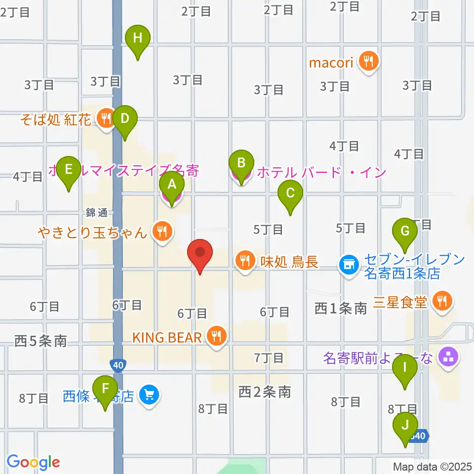 名寄One step cafe周辺のホテル一覧地図
