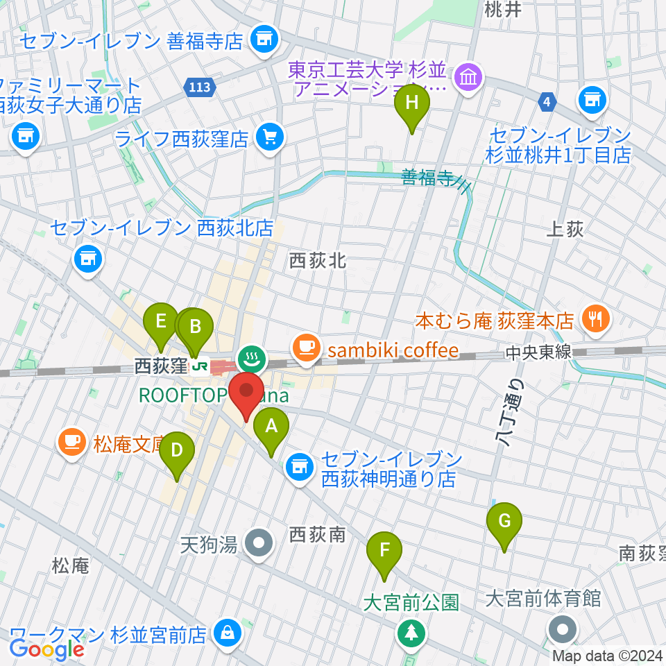 w.jaz周辺のホテル一覧地図