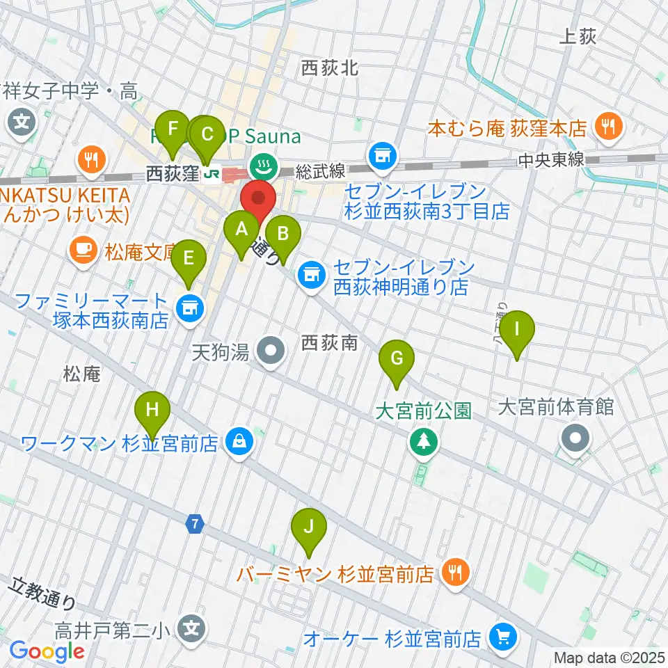 w.jaz周辺のホテル一覧地図
