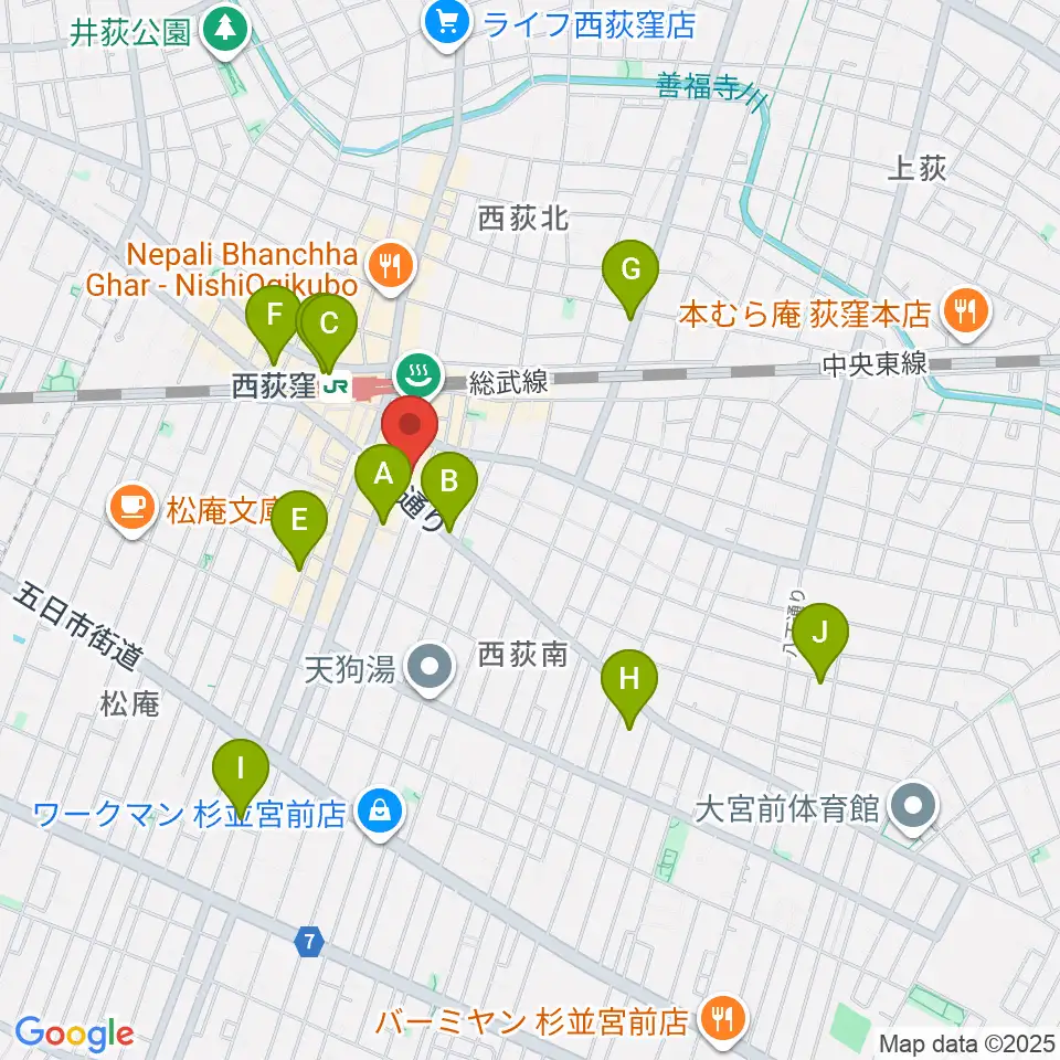 w.jaz周辺のホテル一覧地図