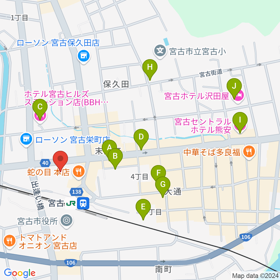 みやこハーバーラジオ周辺のホテル一覧地図