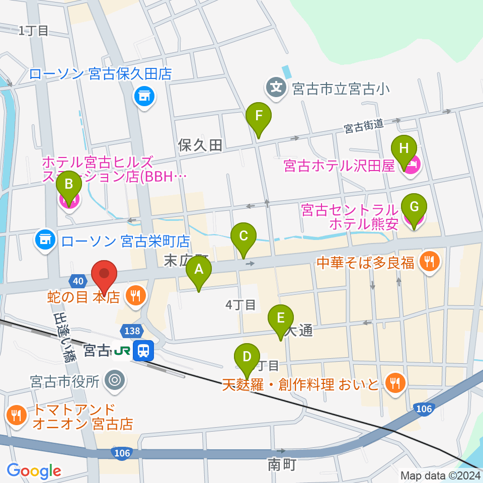 みやこハーバーラジオ周辺のホテル一覧地図