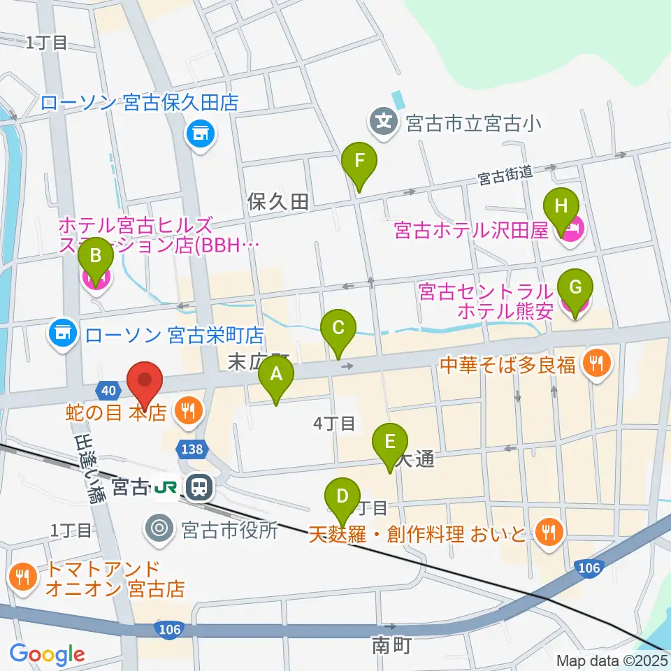 みやこハーバーラジオ周辺のホテル一覧地図