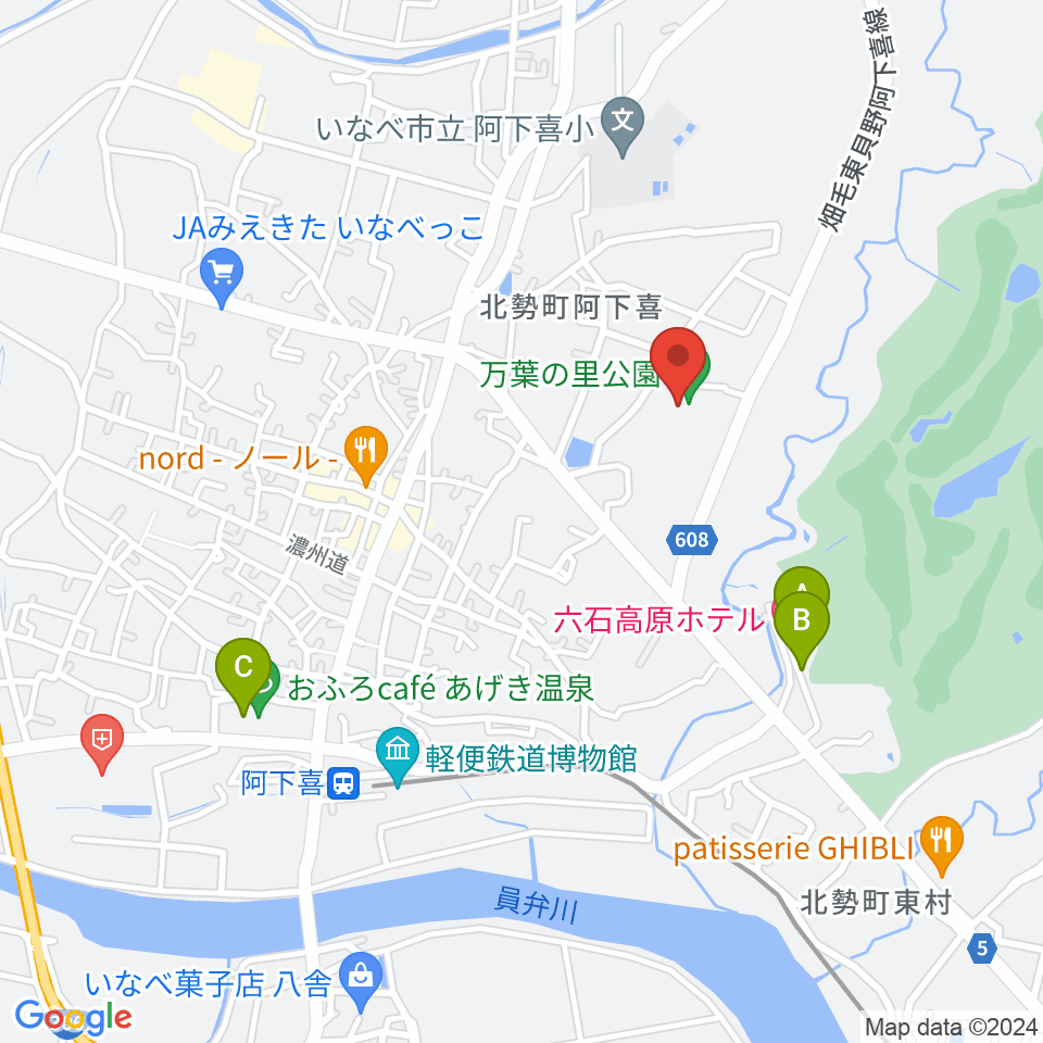 いなべエフエム周辺のホテル一覧地図