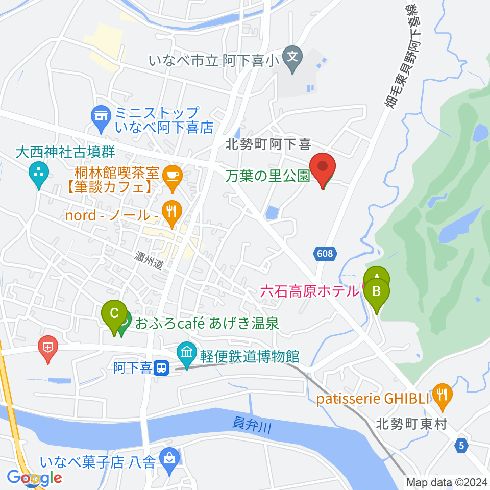 いなべ市北勢市民会館周辺のホテル一覧地図