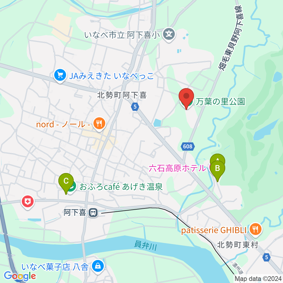 いなべ市北勢市民会館周辺のホテル一覧地図