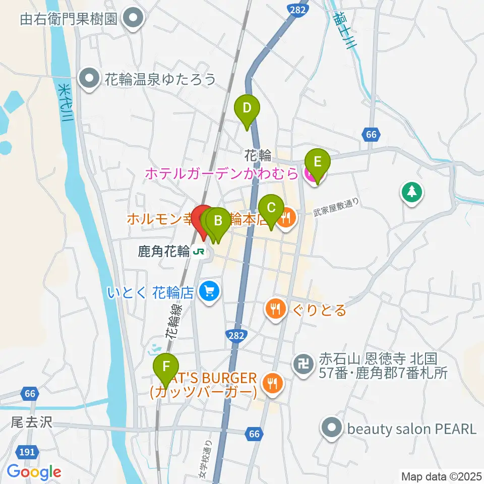 鹿角きりたんぽFM周辺のホテル一覧地図