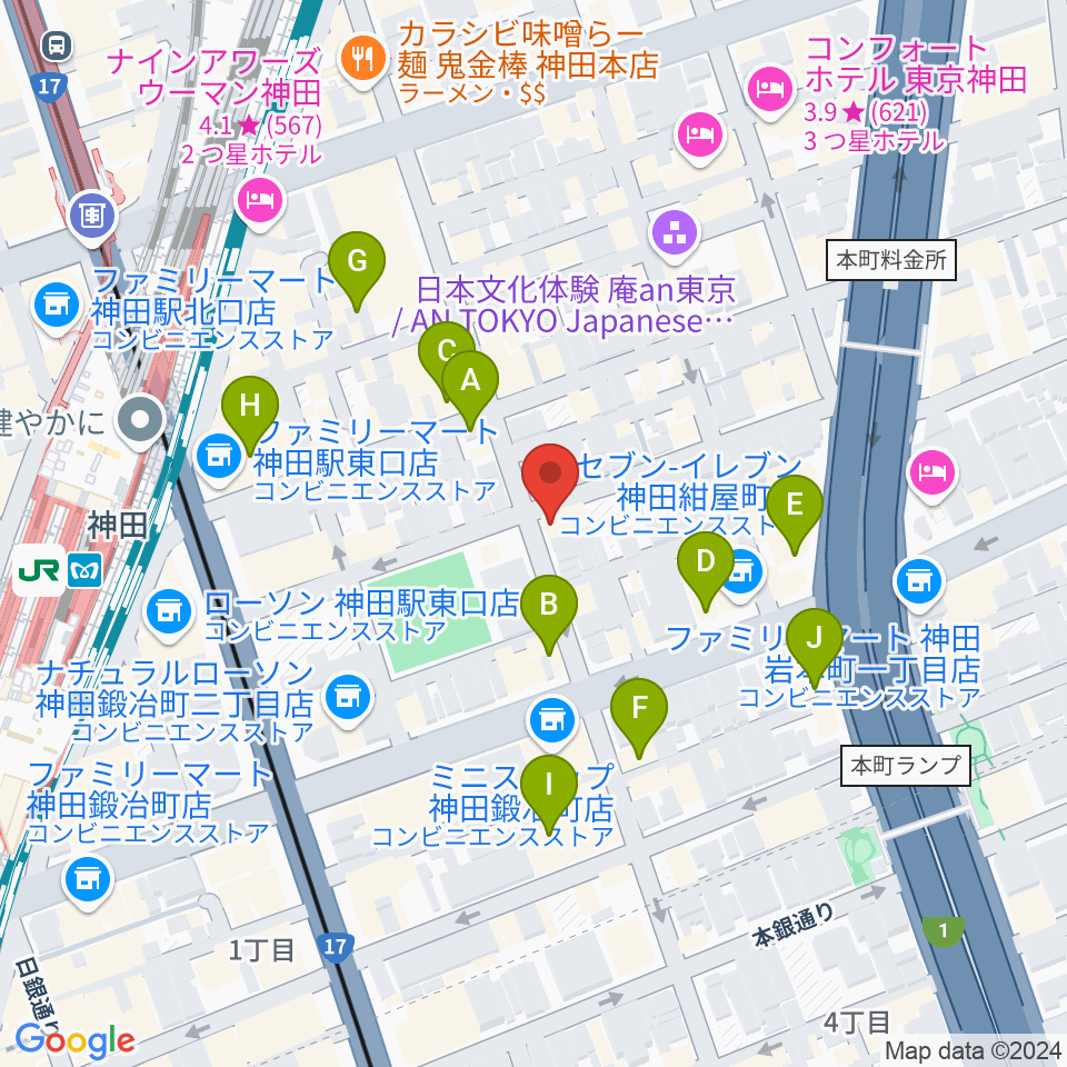 神田ISOLDE周辺のホテル一覧地図