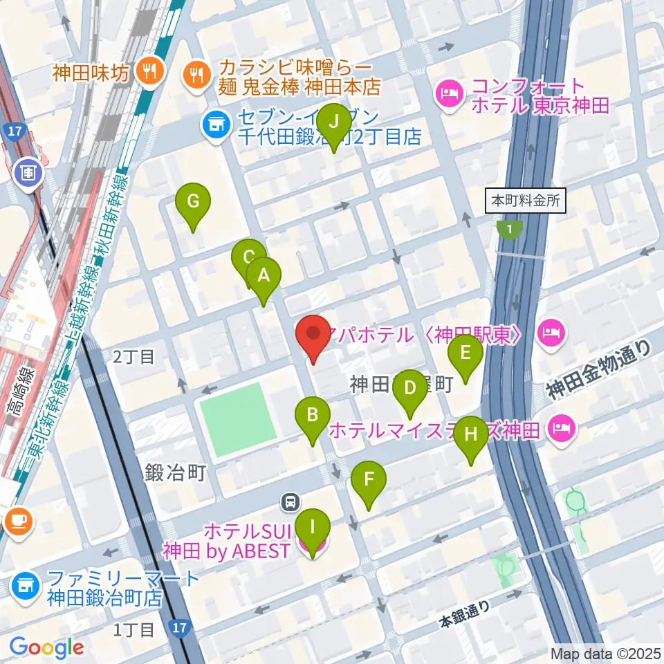 神田ISOLDE周辺のホテル一覧地図
