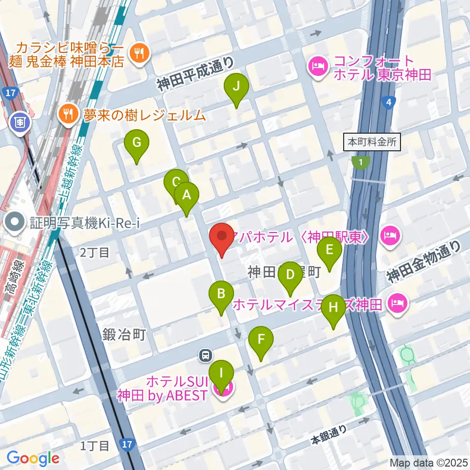 神田ISOLDE周辺のホテル一覧地図