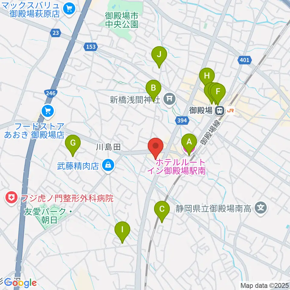 富士山GOGOエフエム周辺のホテル一覧地図