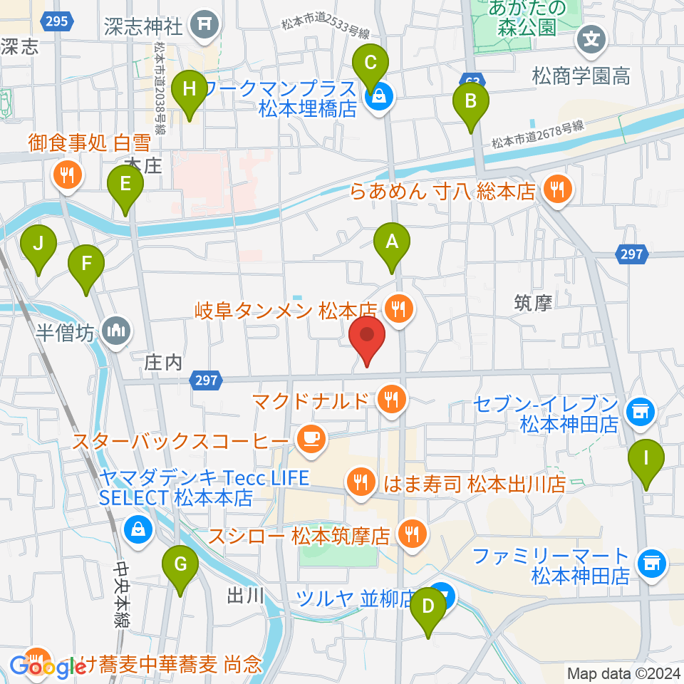 FMまつもと周辺のホテル一覧地図