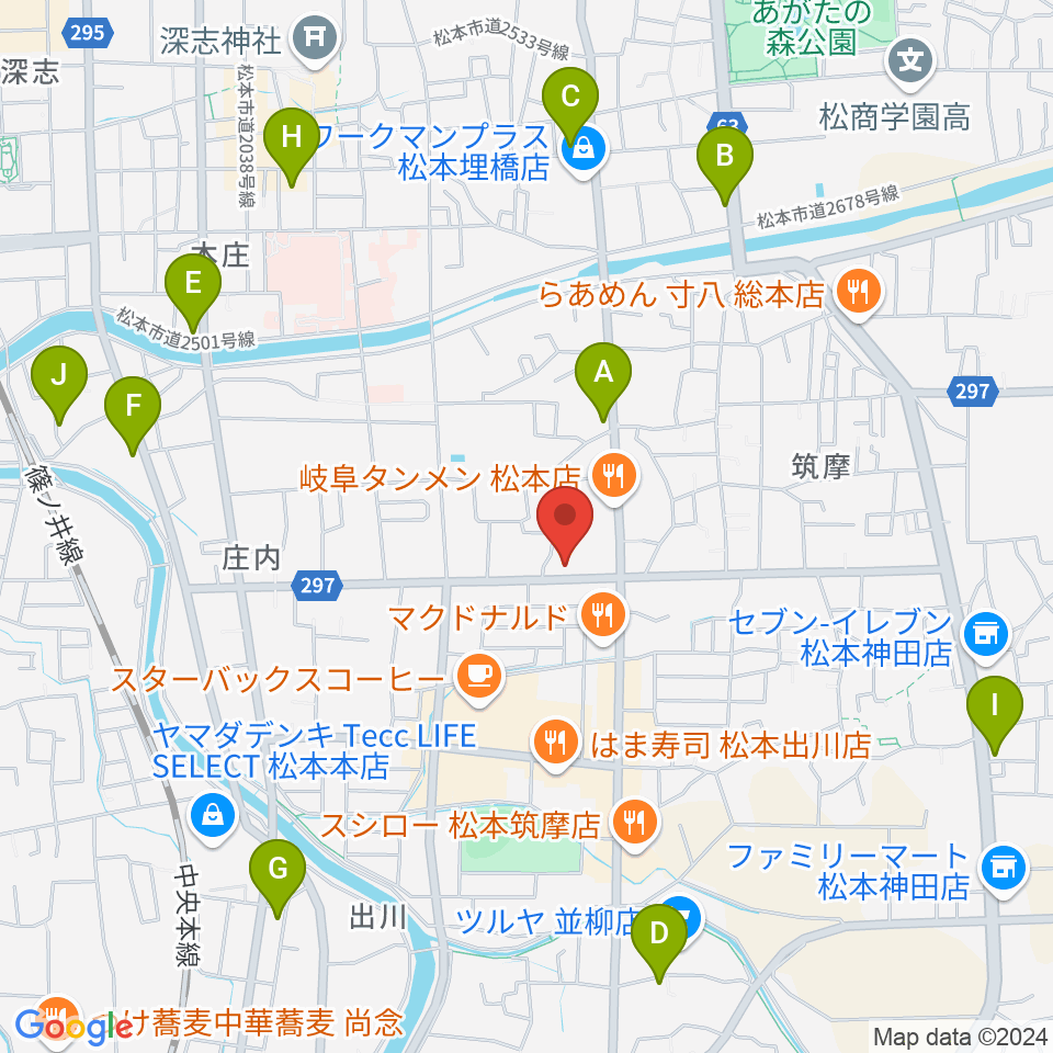 FMまつもと周辺のホテル一覧地図