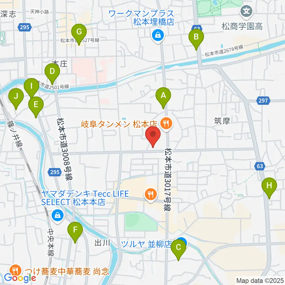 FMまつもと周辺のホテル一覧地図