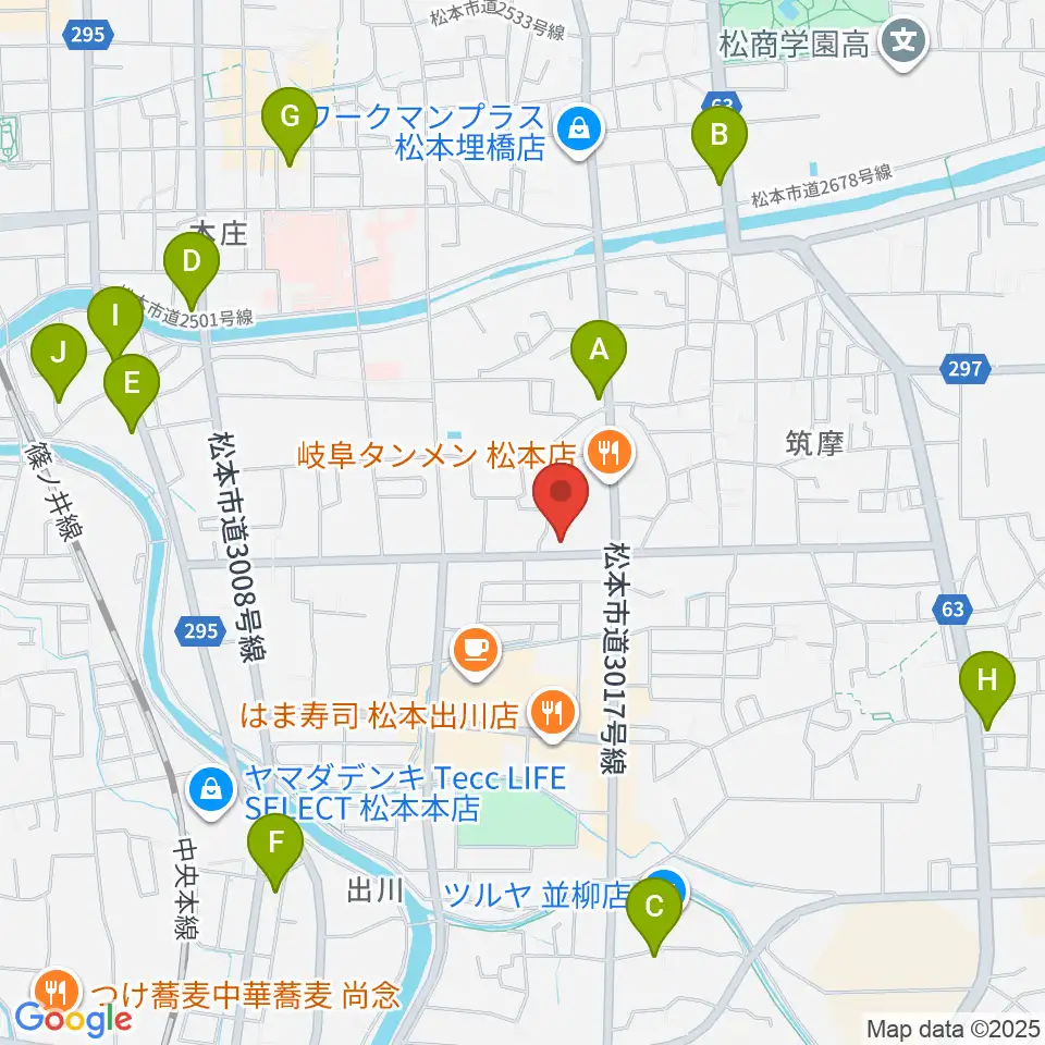 FMまつもと周辺のホテル一覧地図