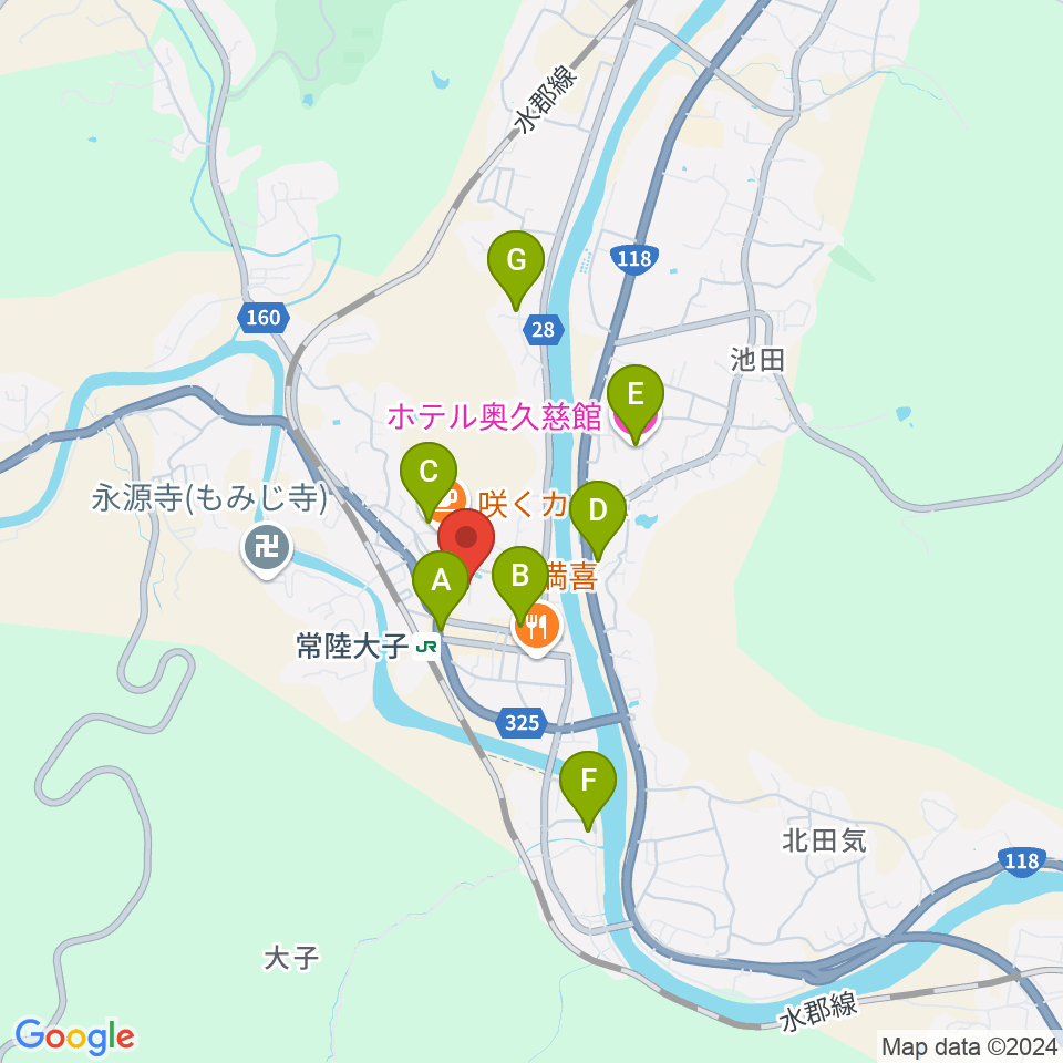 FMだいご周辺のホテル一覧地図