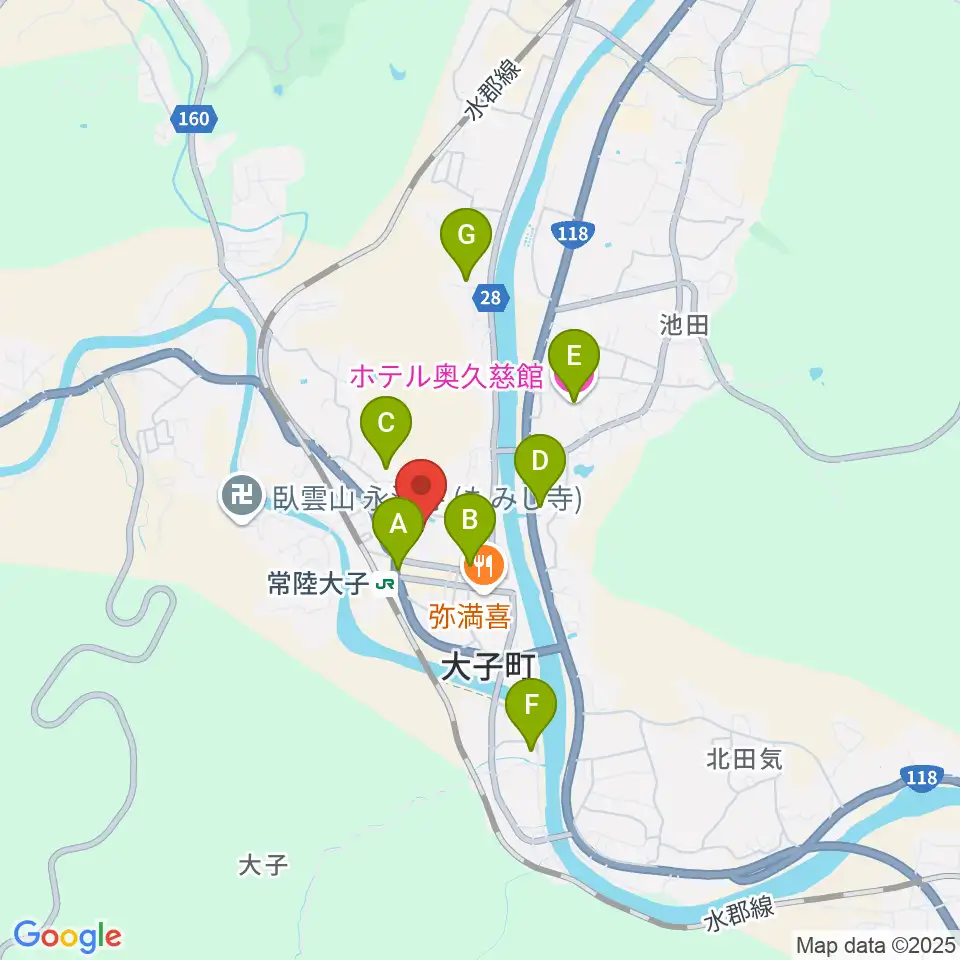 FMだいご周辺のホテル一覧地図