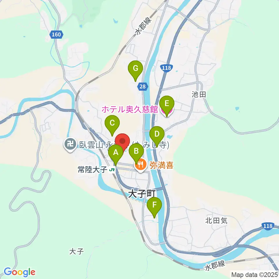 FMだいご周辺のホテル一覧地図